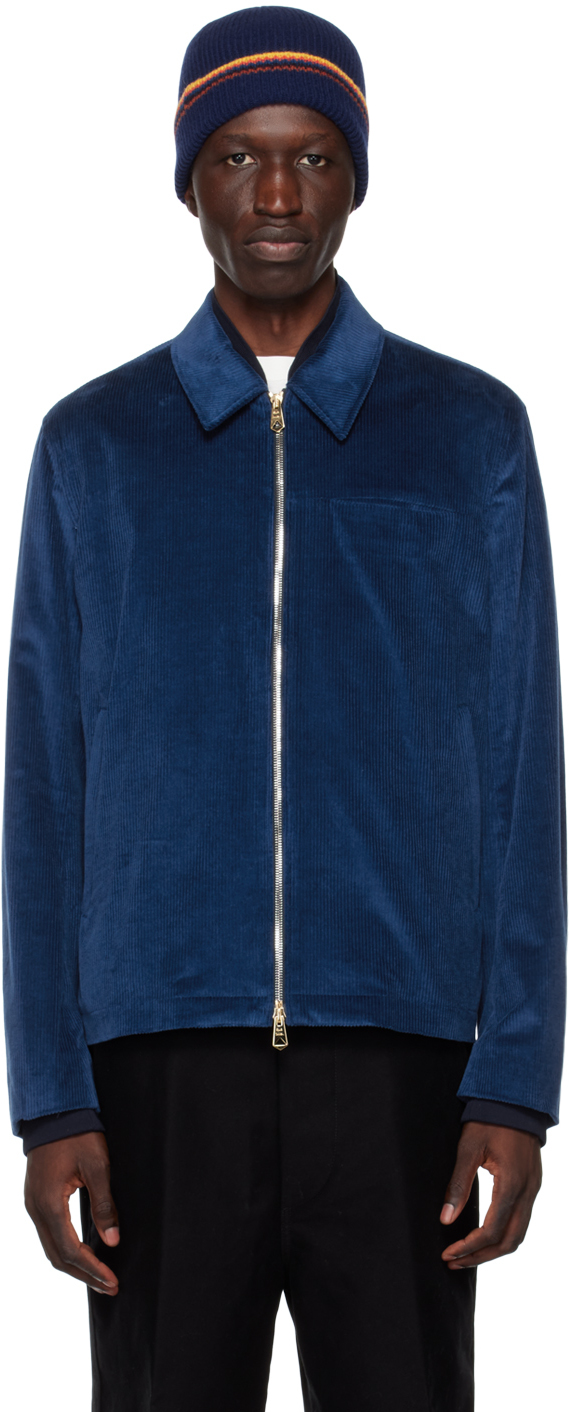 Paul Smith Blue Zip Front Jacket In 46 Blues