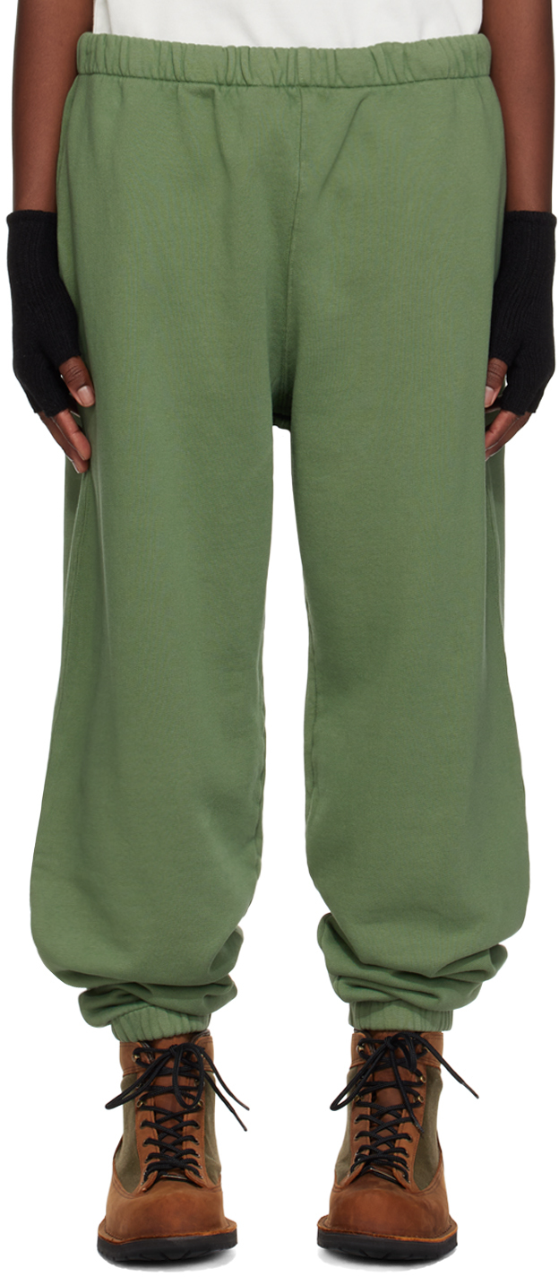 Shop Erl Green Printed Lounge Pants