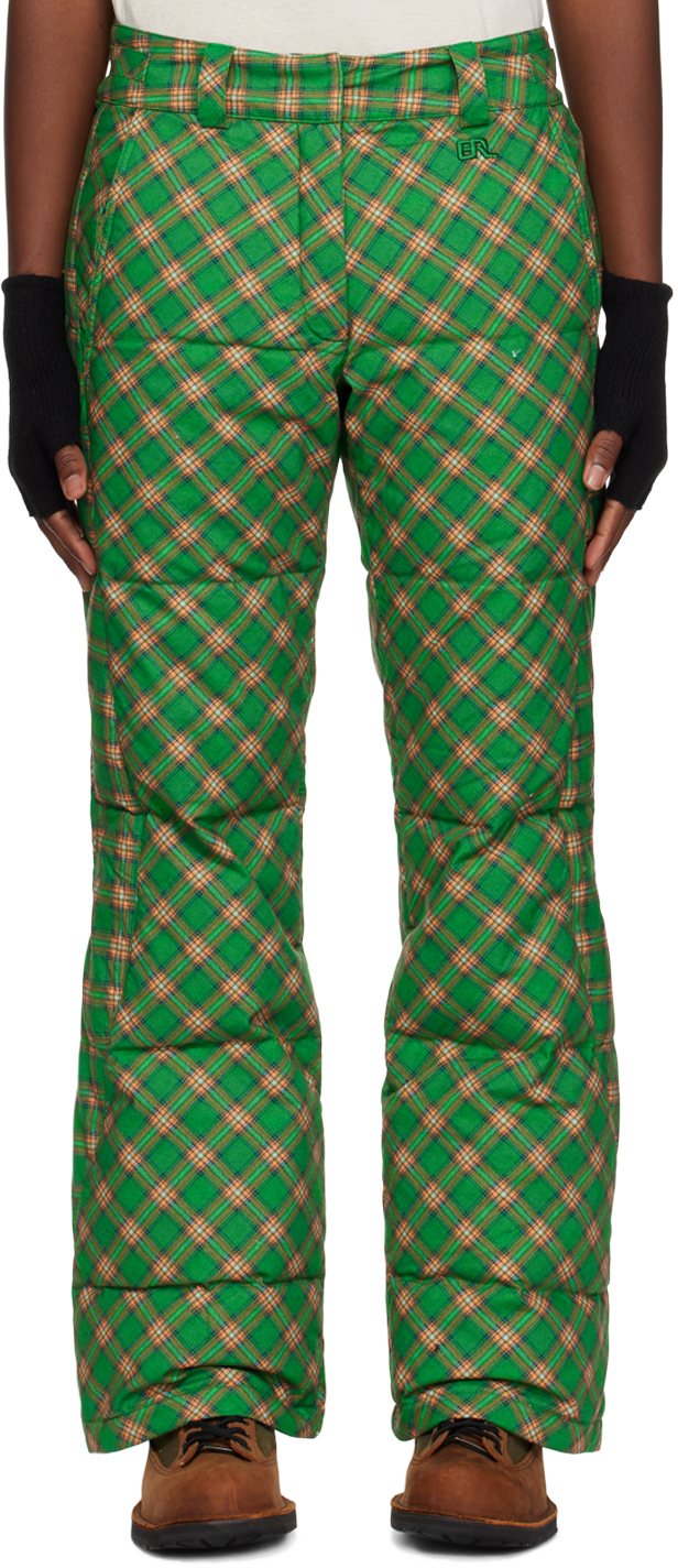 Green Check Down Trousers