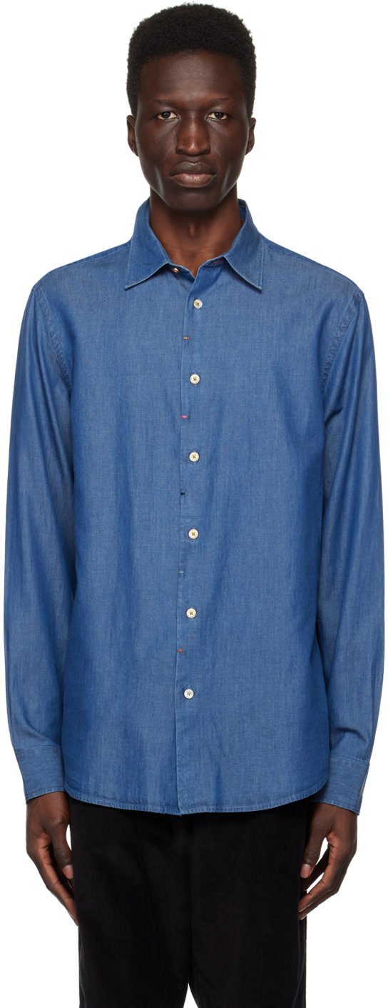Paul Smith Blue Tailored Shirt In 46 Blues