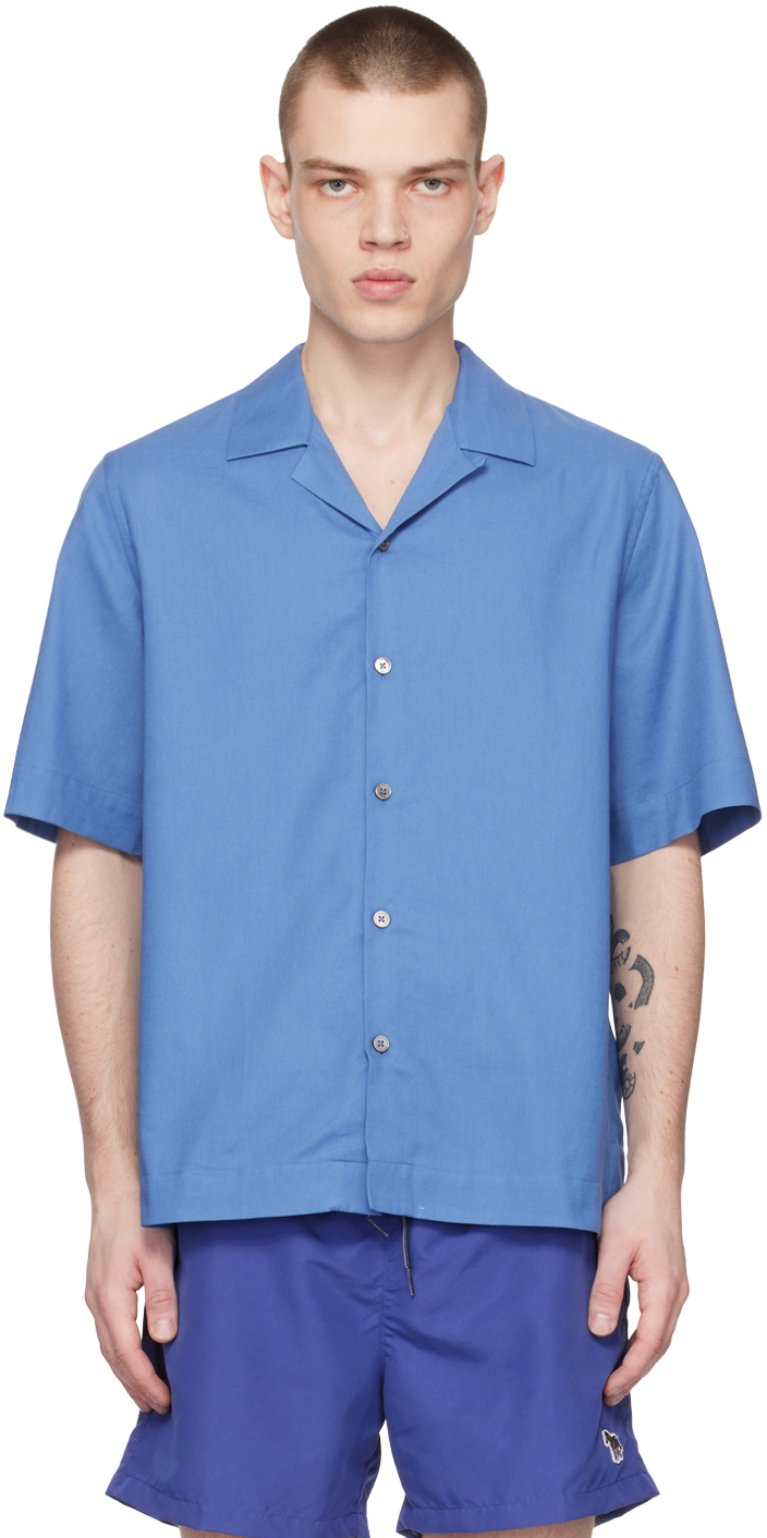 Paul Smith Blue Button-down Shirt In 45 Blues