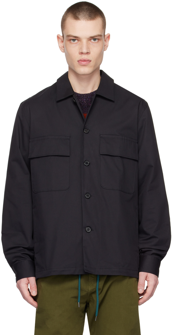 Navy Flap Pocket Shirt by Paul Smith on Sale