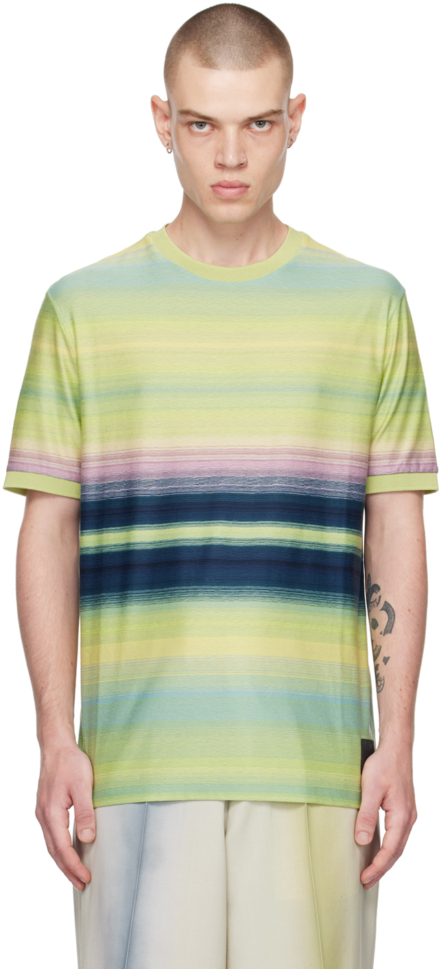 Paul Smith: Yellow Unaltd Stripe T-Shirt | SSENSE Canada