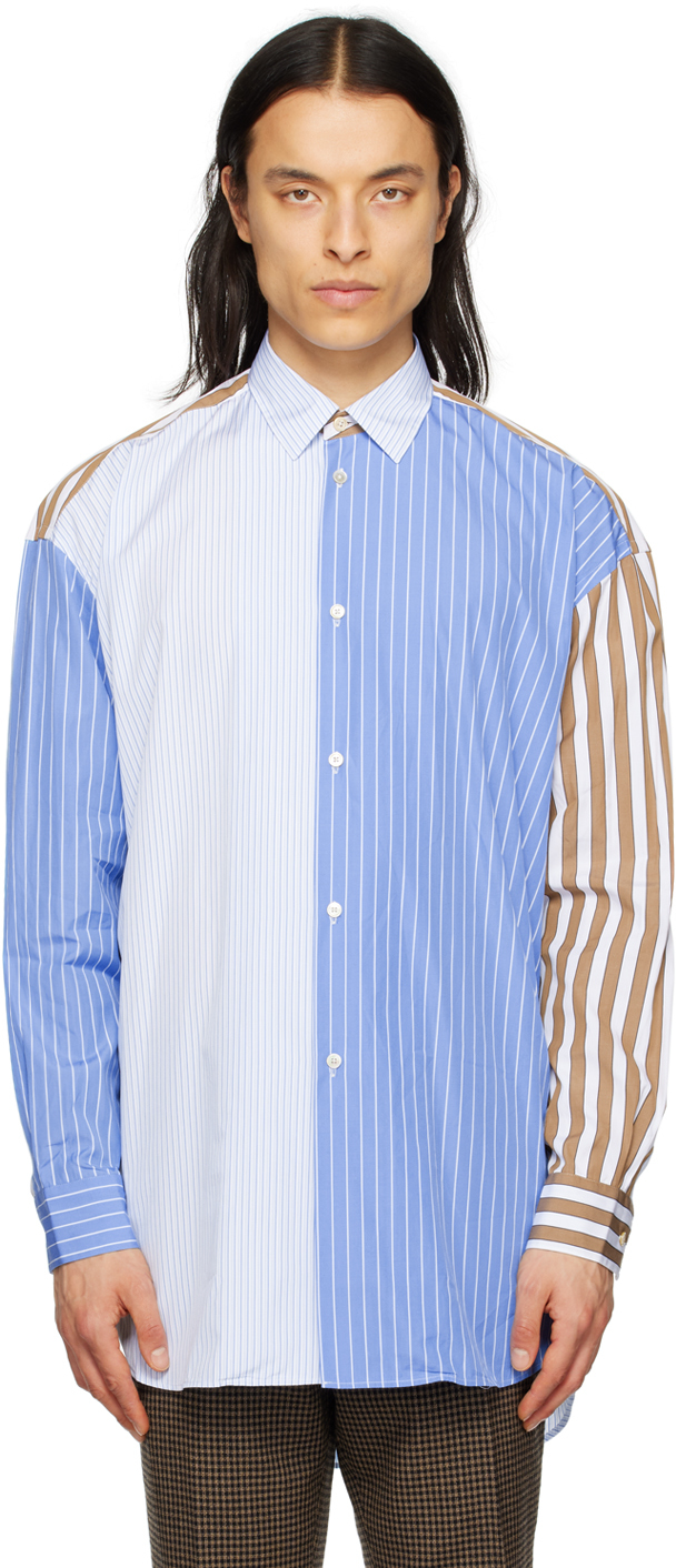 Paul Smith Stripe-pattern Cotton Shirt In 41 Blues