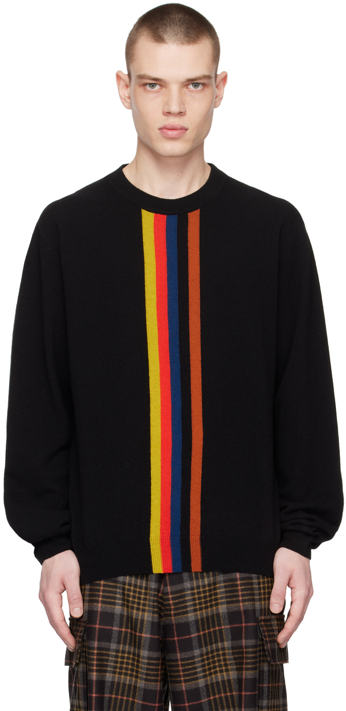 Paul Smith Artist Stripe Lambswool Sweater In Black
