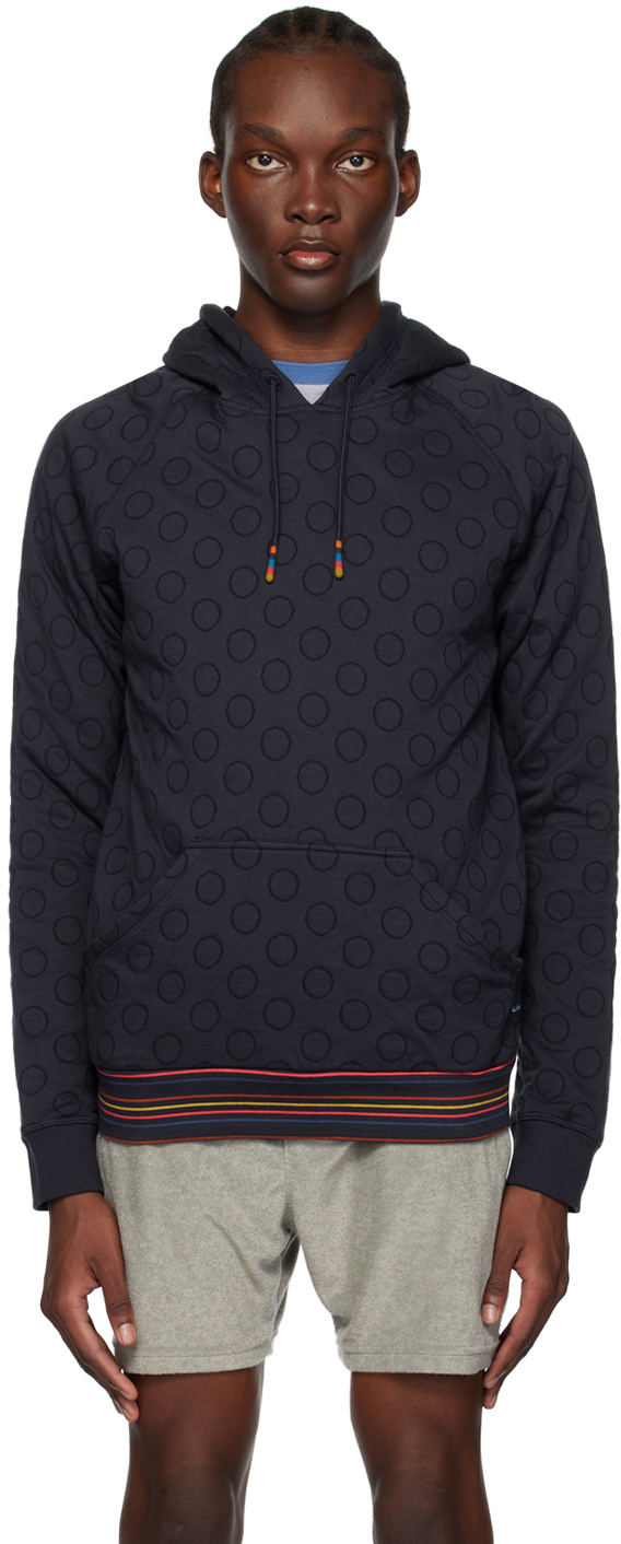 Paul Smith Blue Jacquard Hoodie In 47 Blues