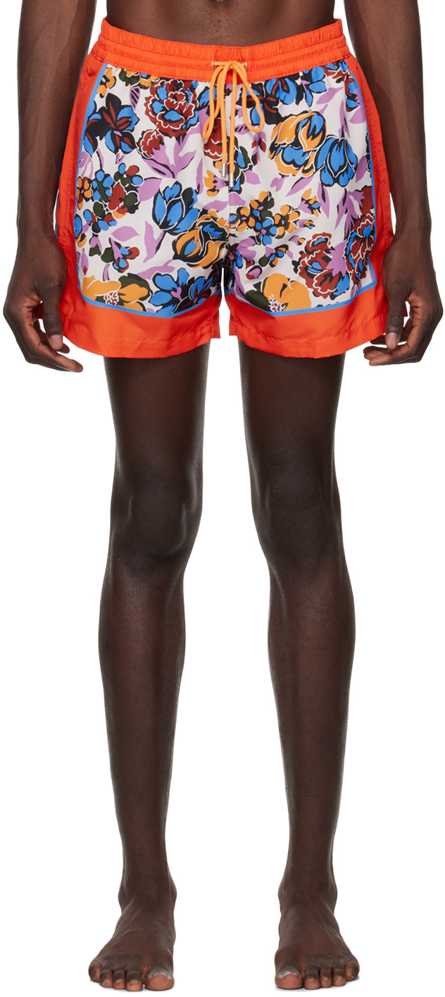 Paul Smith Red Floral Swim Shorts In 25 Reds
