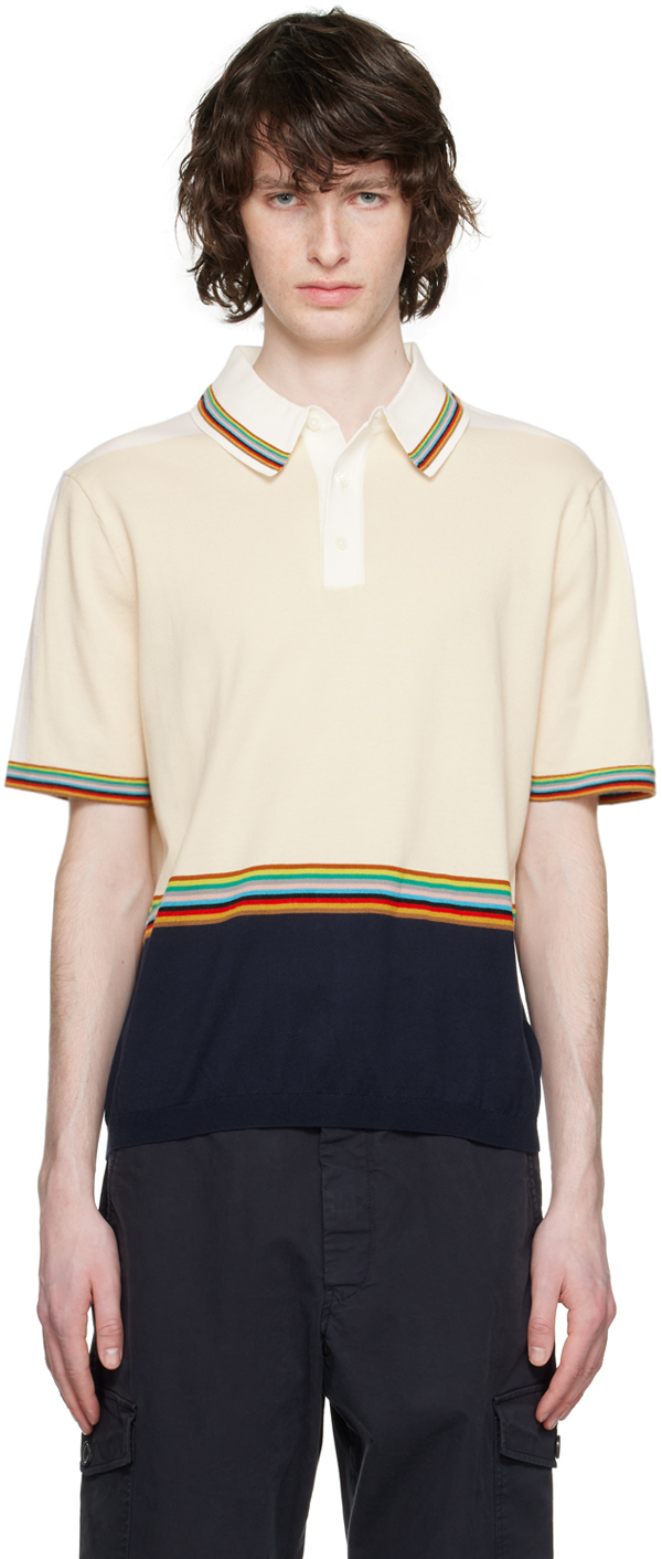 Beige Signature Stripe Polo