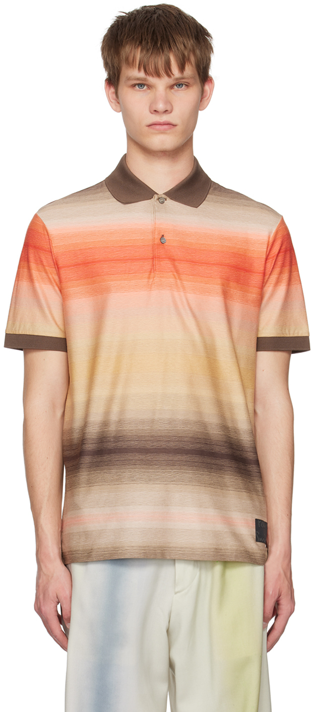 Shop Paul Smith Brown Untitled Stripe Polo In 62 Browns