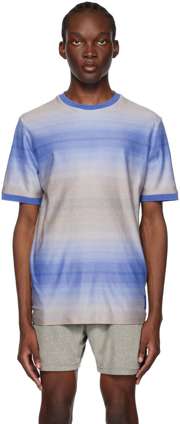 Shop Paul Smith Blue Untitled Stripe T-shirt In 41 Blues