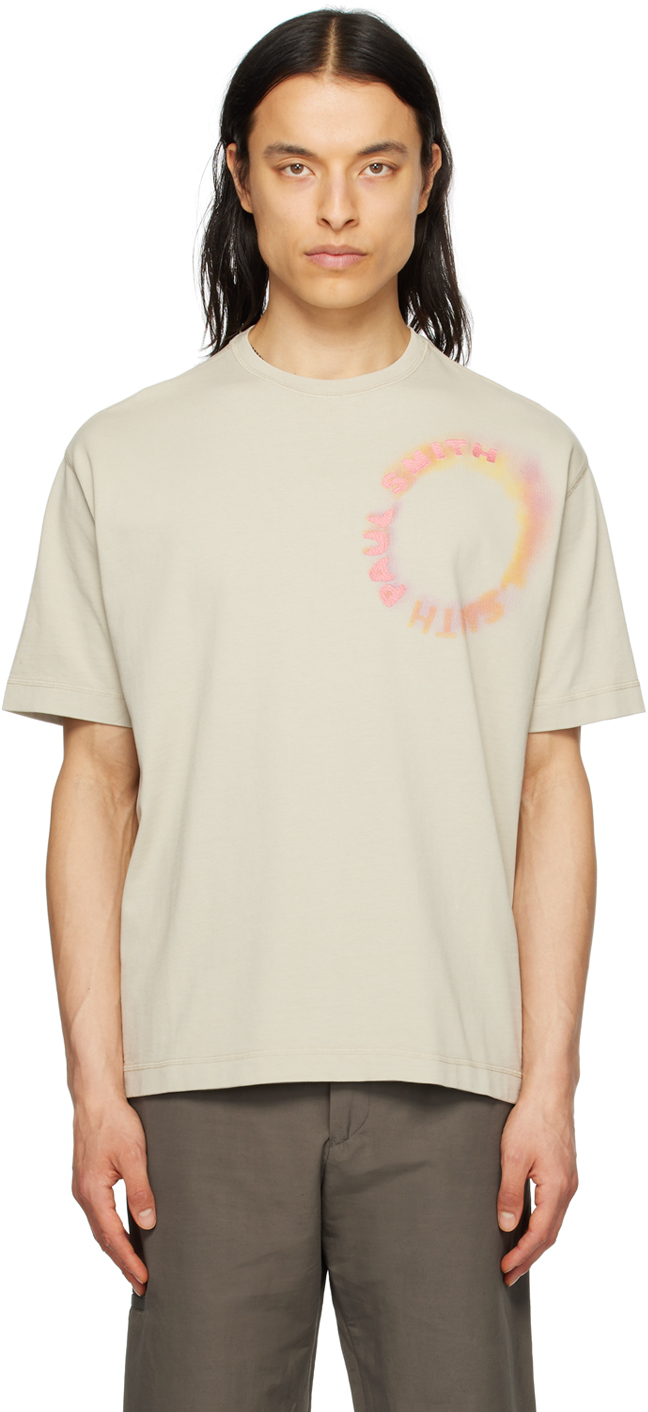 Paul Smith Logo-embroidered Cotton T-shirt In Grün