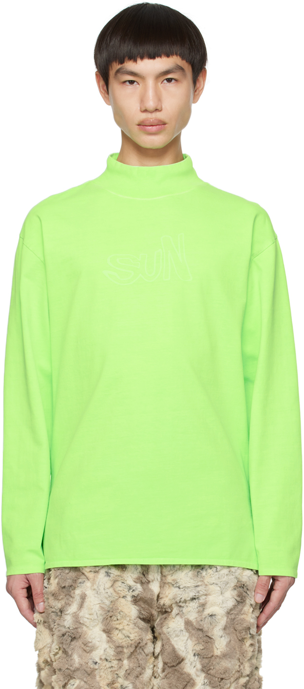 Shop Erl Green 'sun' Long Sleeve T-shirt