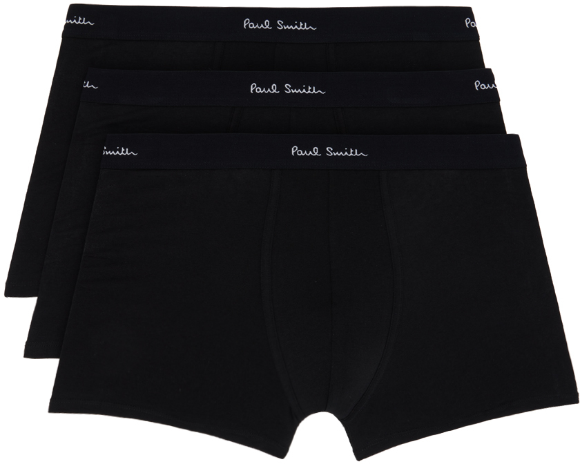 Shop Paul Smith Three-pack Black Boxers