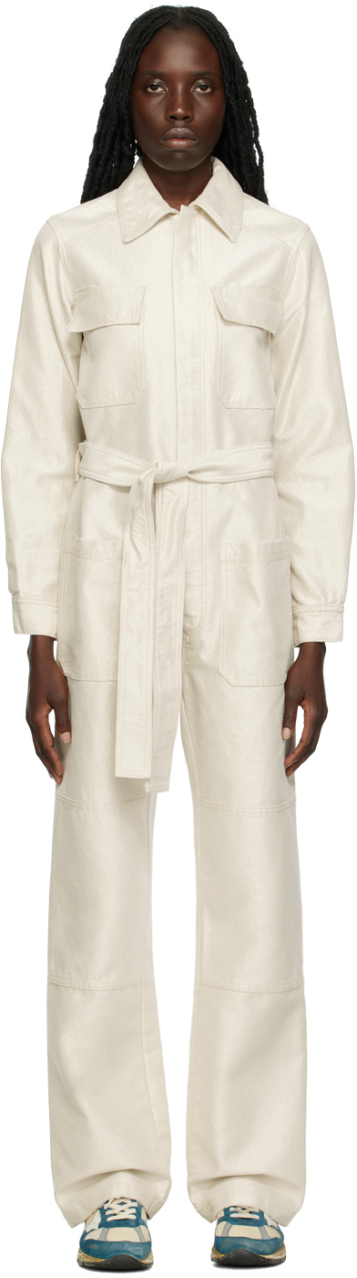 Off-White Belted Denim Jumpsuit