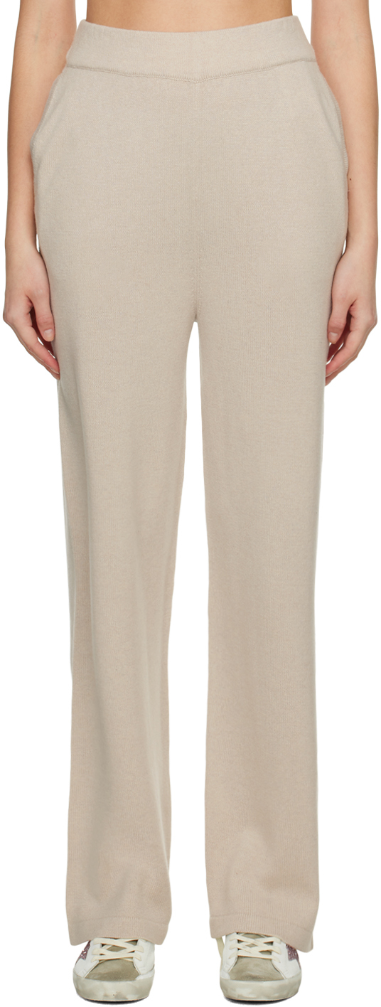 Golden Goose Beige Patch Lounge Trousers In 10715 Natural White