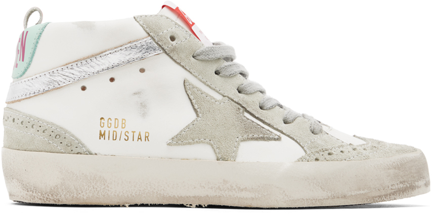 Golden Goose SSENSE Exclusive White Mid Star Sneakers