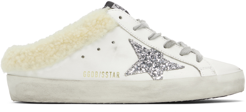 GOLDEN GOOSE SSENSE EXCLUSIVE WHITE SUPER-STAR SABOT SNEAKERS