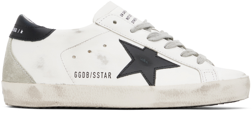 Golden Goose Ssense Exclusive White & Black Super-star Classic Sneakers In White/black
