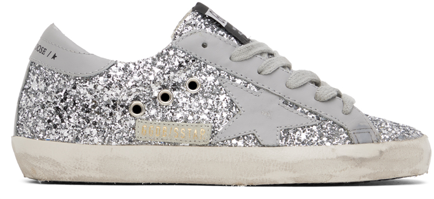 Golden Goose Ssense Exclusive Silver Super-star Sneakers In Grey