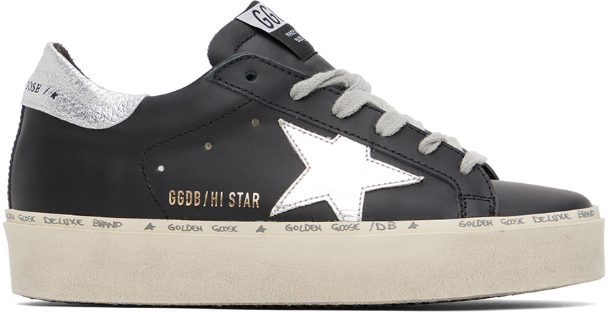 Golden Goose: Black & Silver Hi Star Classic Sneakers | SSENSE