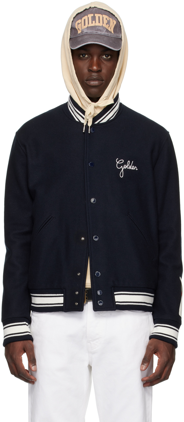Golden Goose Navy SlimFit Bomber Jacket SSENSE