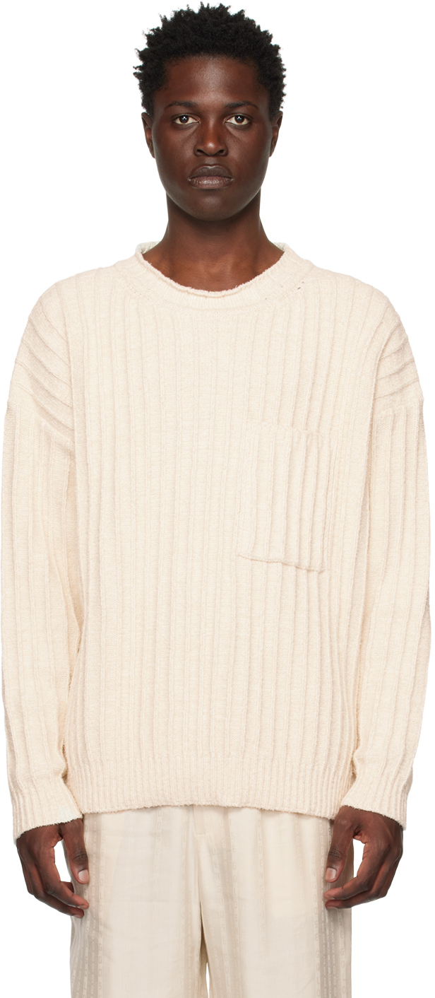 Golden Goose Boxy Cotton Knit Jumper In Papyrus
