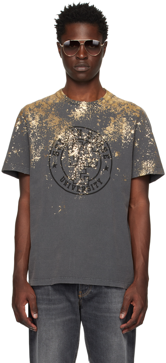 Gray 'Golden University' T-Shirt by Golden Goose on Sale