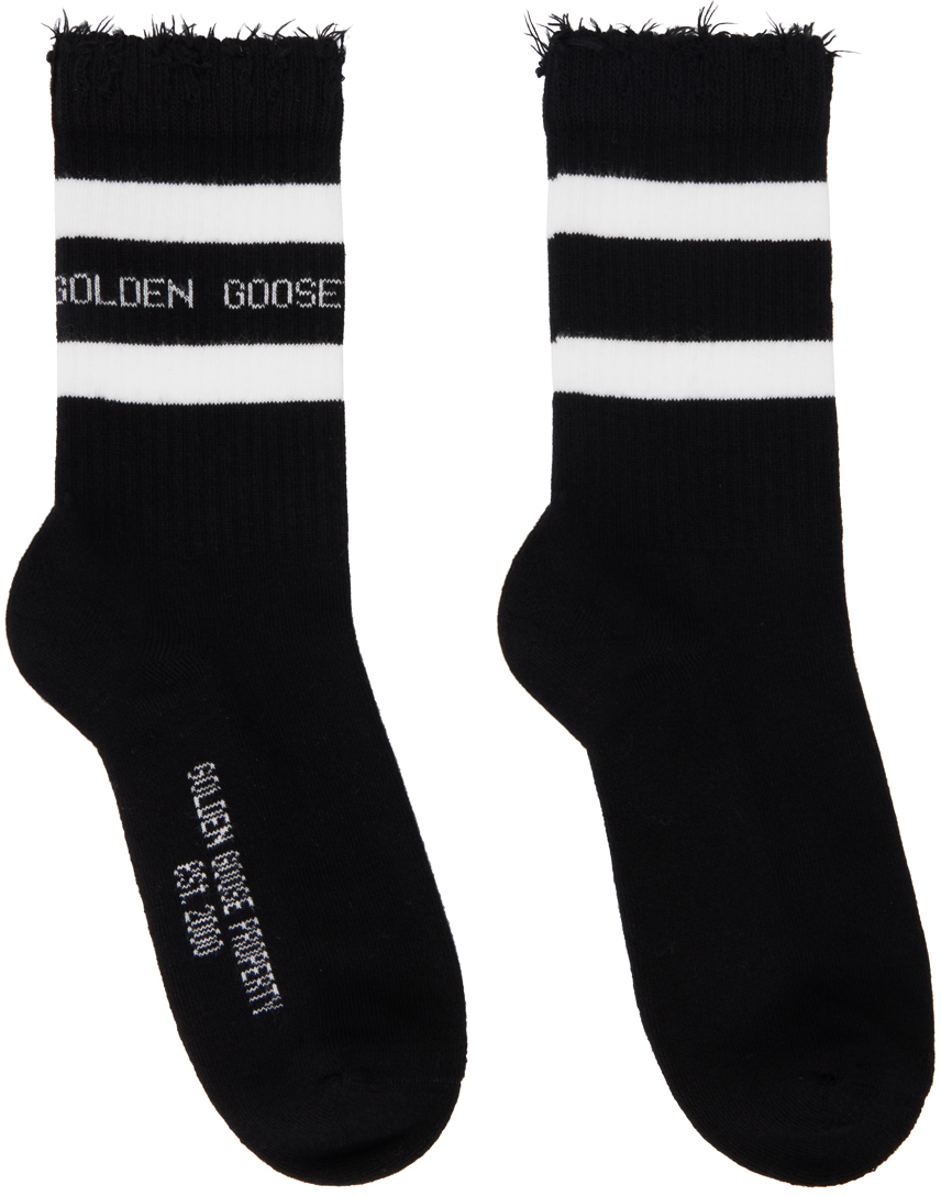 Golden Goose Black Logo Socks