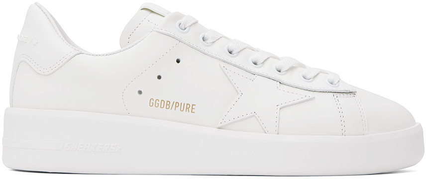 Golden Goose White Purestar Sneakers In 10100 Optic White