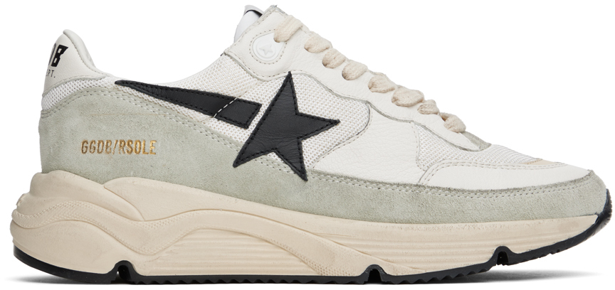 GOLDEN GOOSE WHITE & grey RUNNING SOLE trainers