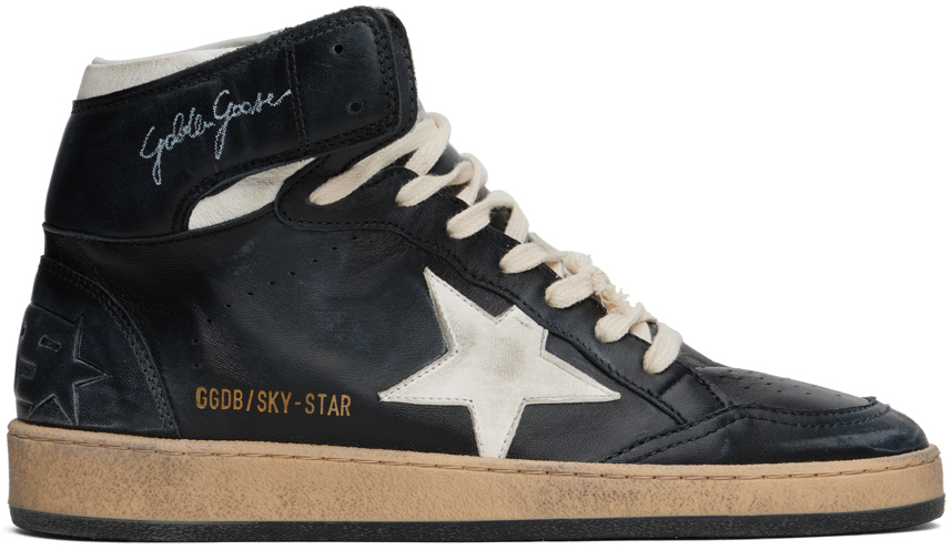 Golden Goose: Black Sky-Star Sneakers | SSENSE