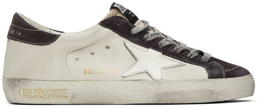 Golden Goose: White & Gray Super-Star Sneakers | SSENSE