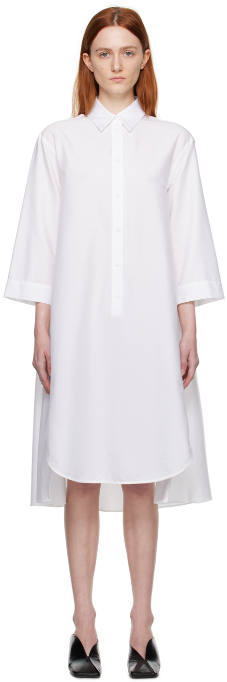 Shop Max Mara White Uncino Midi Dress In 007 Optical White