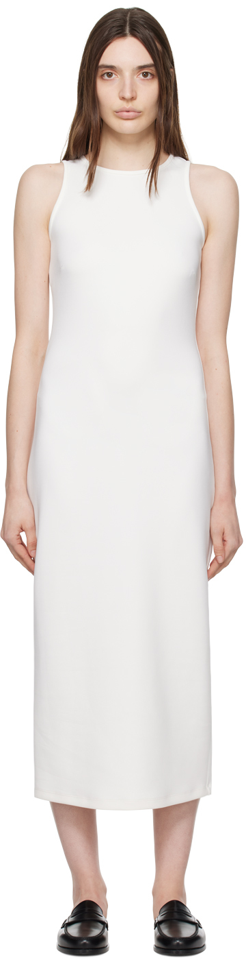 Shop Max Mara White Mammola Midi Dress In 001 White