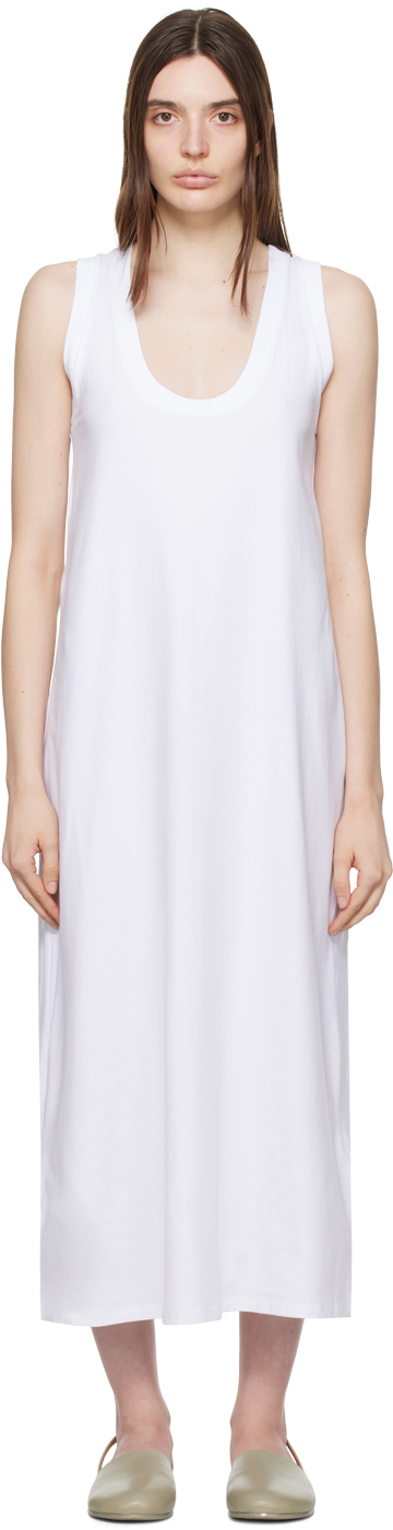 Max Mara Leisure: White Paraggi Midi Dress | SSENSE UK