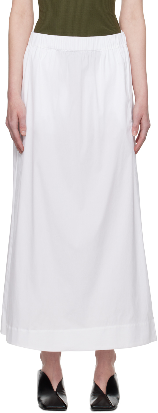 Max Mara White Ricetta Maxi Skirt In 007 Optical White