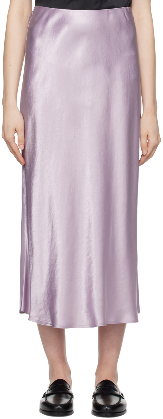 Shop Max Mara Purple Blando Midi Skirt In 002 Lilac