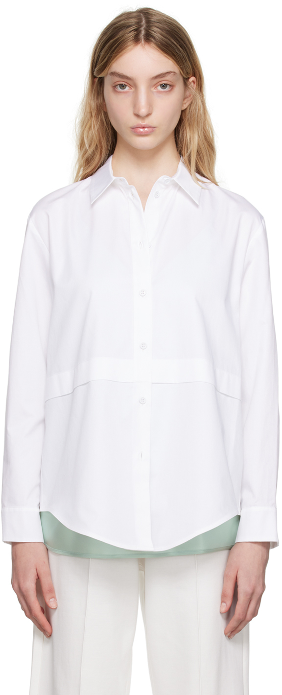 Shop Max Mara White Glassa Shirt In 001 Optical White