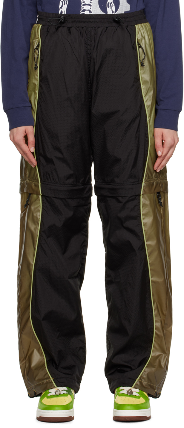 Brain Dead Black & Green Zip Off Trousers In Thermo Reactive