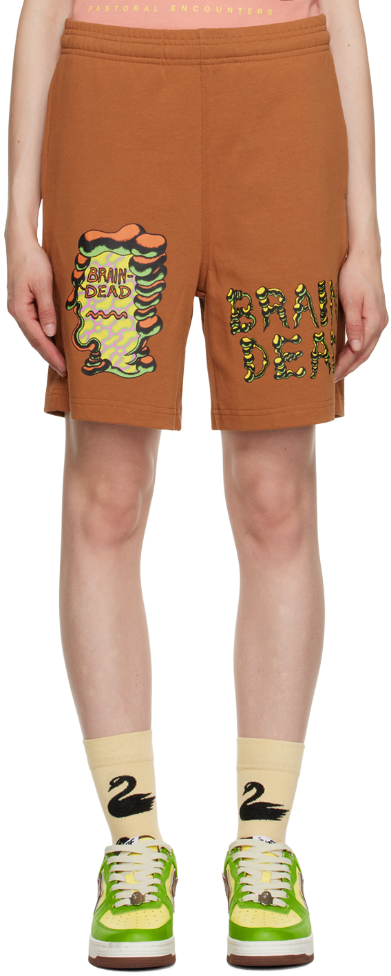 Orange Printed Shorts