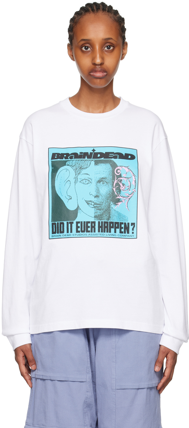 White 'Did It Ever Happen?' Long Sleeve T-Shirt