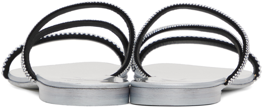 Giuseppe Zanotti Silver Julianne Sandals In Black