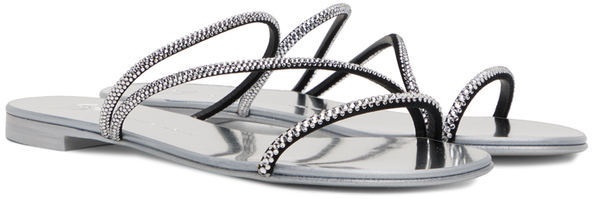 Giuseppe Zanotti Silver Julianne Sandals In Black
