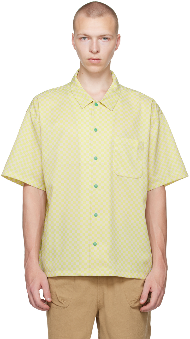 Shop Brain Dead Yellow Check Shirt In Key Lime