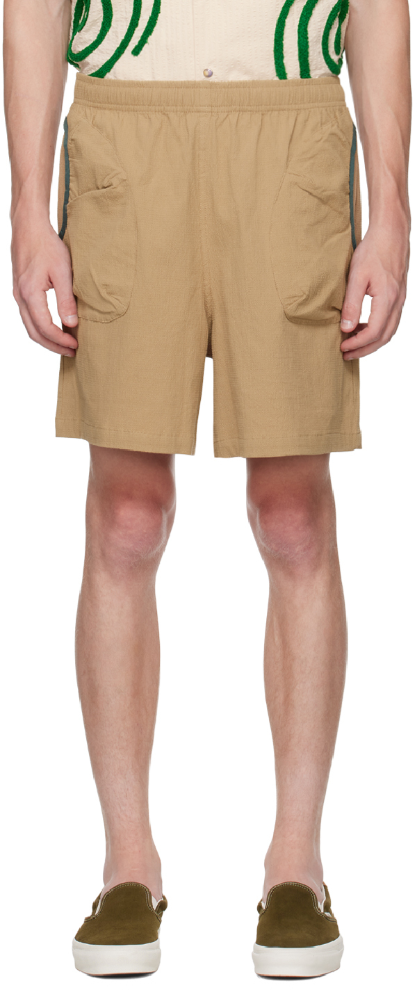 Brain Dead: Beige 3D Pocket Mountain Shorts | SSENSE