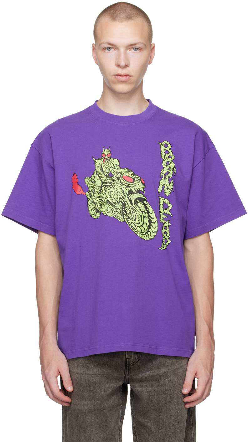 Brain Dead Goon Rider T-shirt In Purple