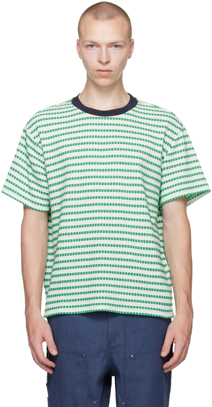 Shop Brain Dead Green Raised Dot T-shirt In Seafoam