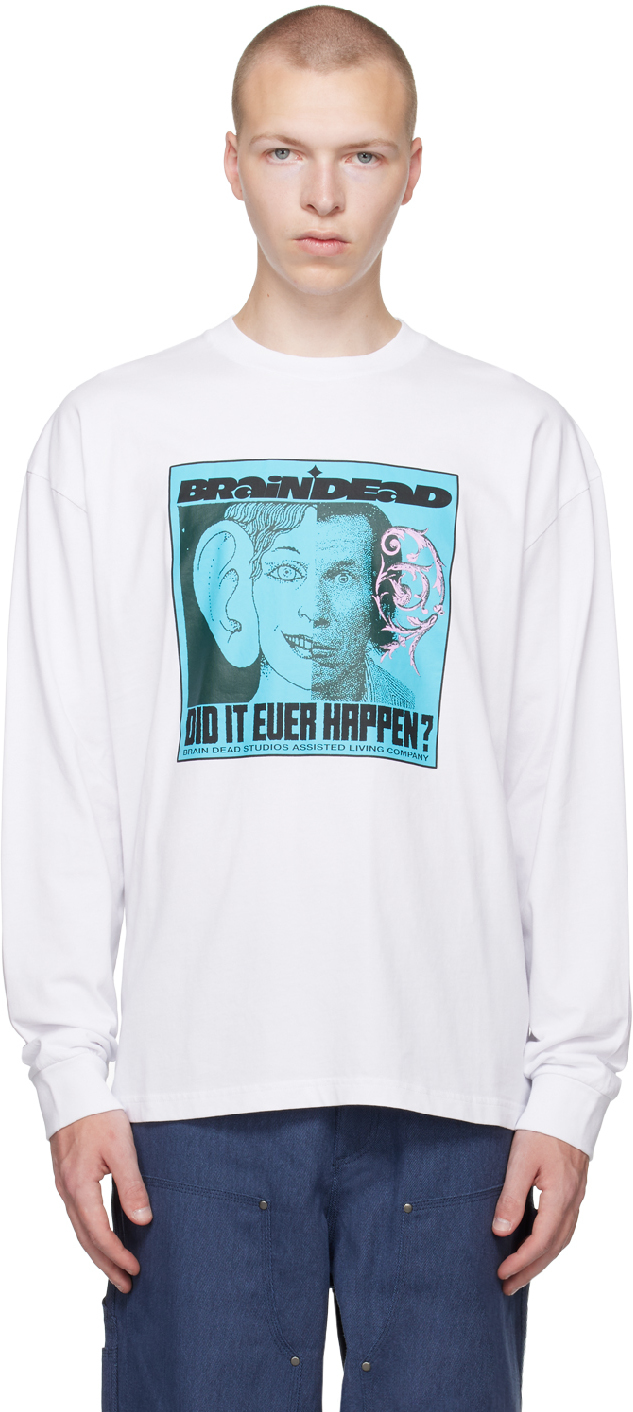 White 'Did It Ever Happen' Long Sleeve T-Shirt