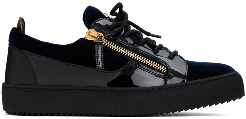 Giuseppe Zanotti: Navy & Black Frankie Sneakers | SSENSE