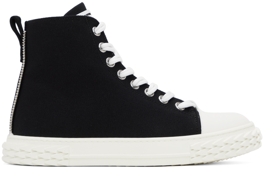 Baskets Montantes Giuseppe Zanotti Taille 39 (9B) - Suédé Pailleté, Noir, Neuf Avec Boîte